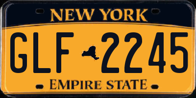 NY license plate GLF2245