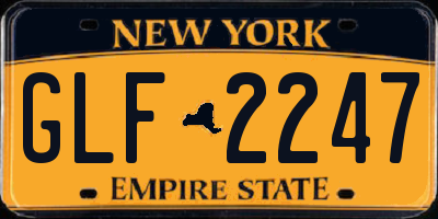 NY license plate GLF2247