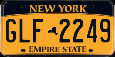 NY license plate GLF2249