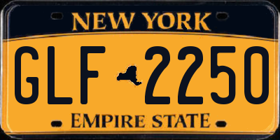 NY license plate GLF2250