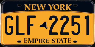 NY license plate GLF2251