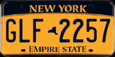 NY license plate GLF2257