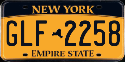 NY license plate GLF2258