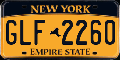 NY license plate GLF2260