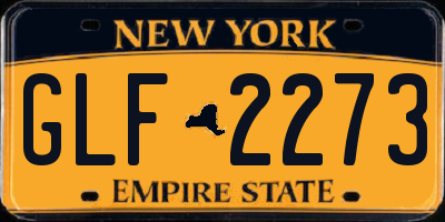 NY license plate GLF2273