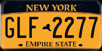 NY license plate GLF2277