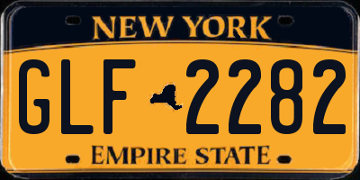 NY license plate GLF2282