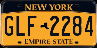 NY license plate GLF2284
