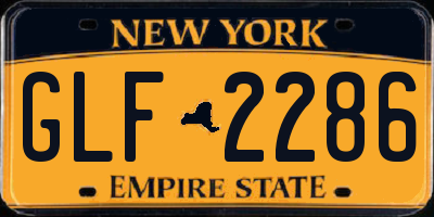 NY license plate GLF2286
