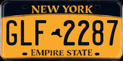 NY license plate GLF2287