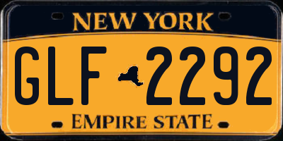 NY license plate GLF2292
