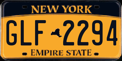NY license plate GLF2294