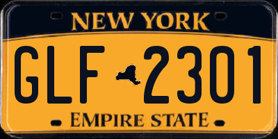 NY license plate GLF2301