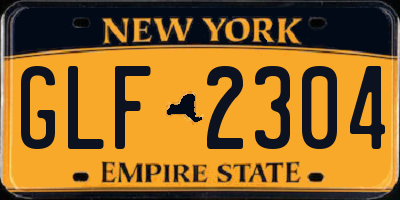 NY license plate GLF2304