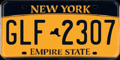 NY license plate GLF2307