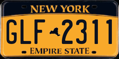 NY license plate GLF2311