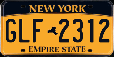 NY license plate GLF2312