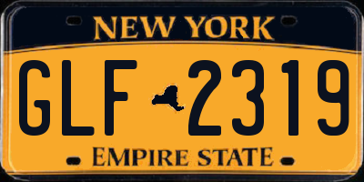 NY license plate GLF2319