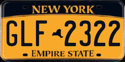 NY license plate GLF2322