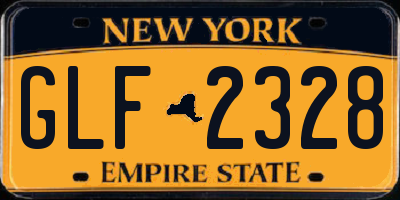 NY license plate GLF2328