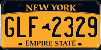 NY license plate GLF2329