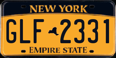 NY license plate GLF2331