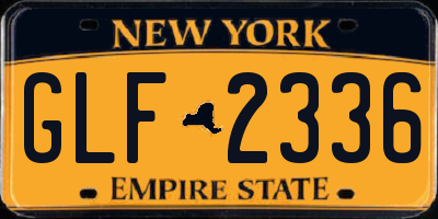 NY license plate GLF2336