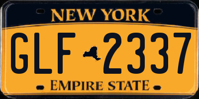 NY license plate GLF2337