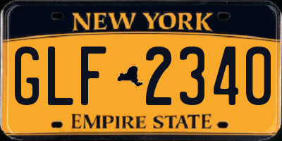 NY license plate GLF2340