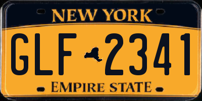 NY license plate GLF2341