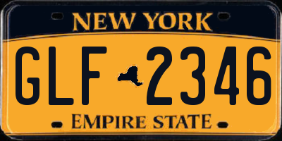 NY license plate GLF2346