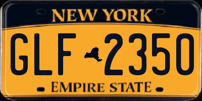 NY license plate GLF2350