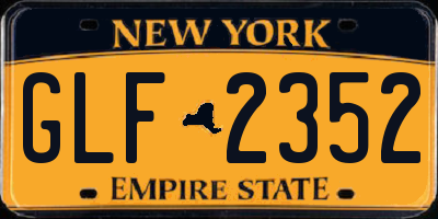 NY license plate GLF2352