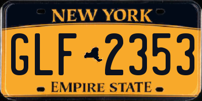 NY license plate GLF2353