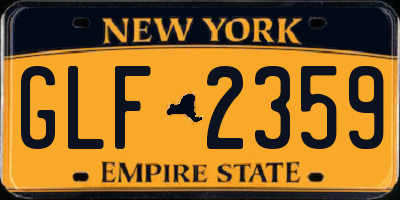 NY license plate GLF2359