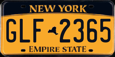 NY license plate GLF2365