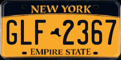 NY license plate GLF2367