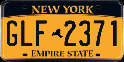 NY license plate GLF2371