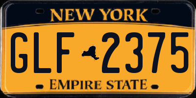 NY license plate GLF2375