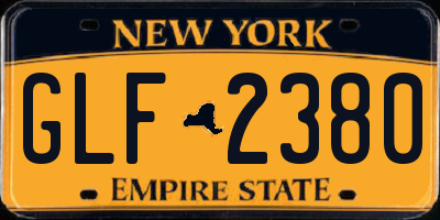 NY license plate GLF2380