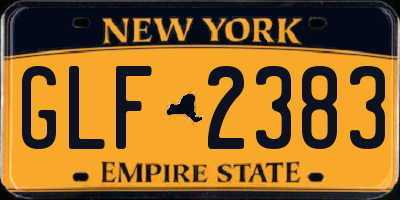 NY license plate GLF2383