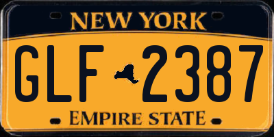 NY license plate GLF2387
