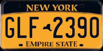 NY license plate GLF2390