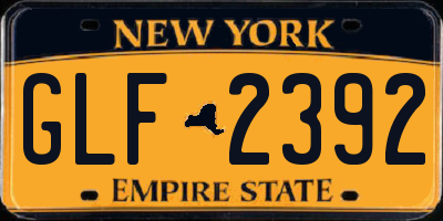 NY license plate GLF2392