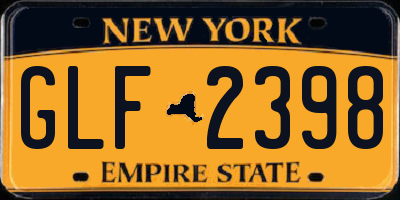 NY license plate GLF2398