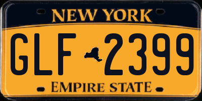 NY license plate GLF2399