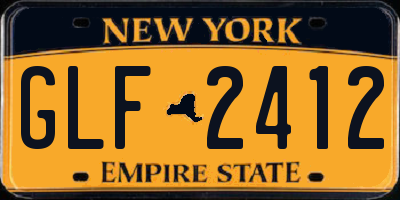 NY license plate GLF2412