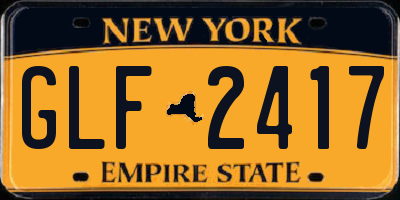 NY license plate GLF2417