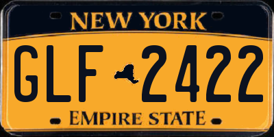 NY license plate GLF2422