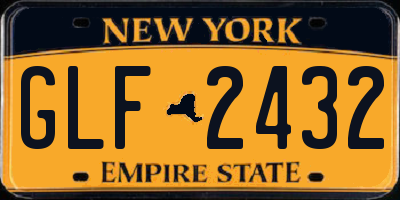 NY license plate GLF2432